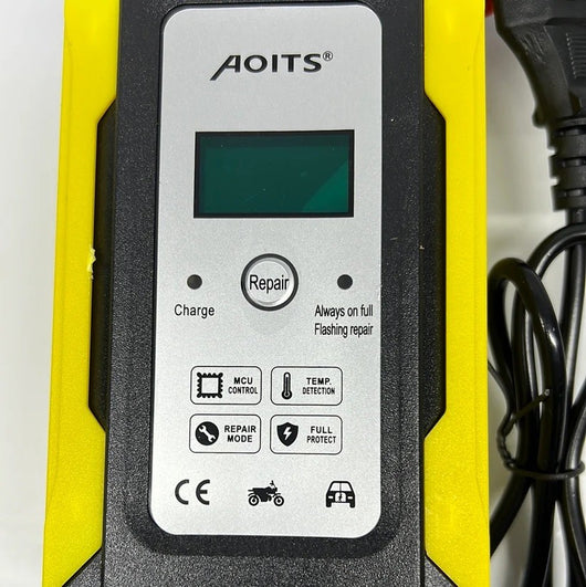 Caricabatterie per batterie al piombo 10A 12Volt AOITS DISPLAY CON PINZE IT-1022 - ZENCOCCO