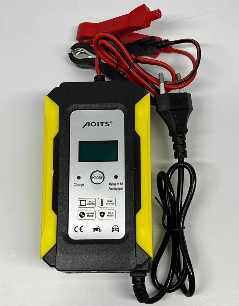 Caricabatterie per batterie al piombo 10A 12Volt AOITS DISPLAY CON PINZE IT-1022 - ZENCOCCO