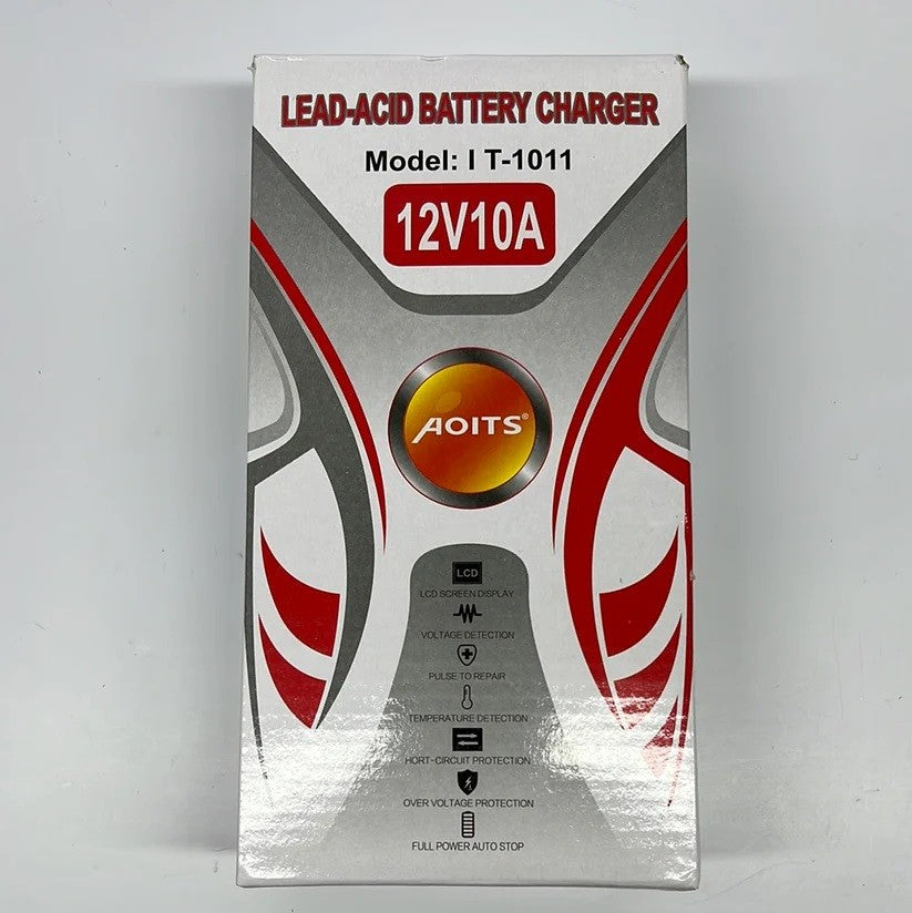 Caricabatterie per batterie al piombo 10A 12Volt AOITS DISPLAY CON PINZE IT-1022 - ZENCOCCO