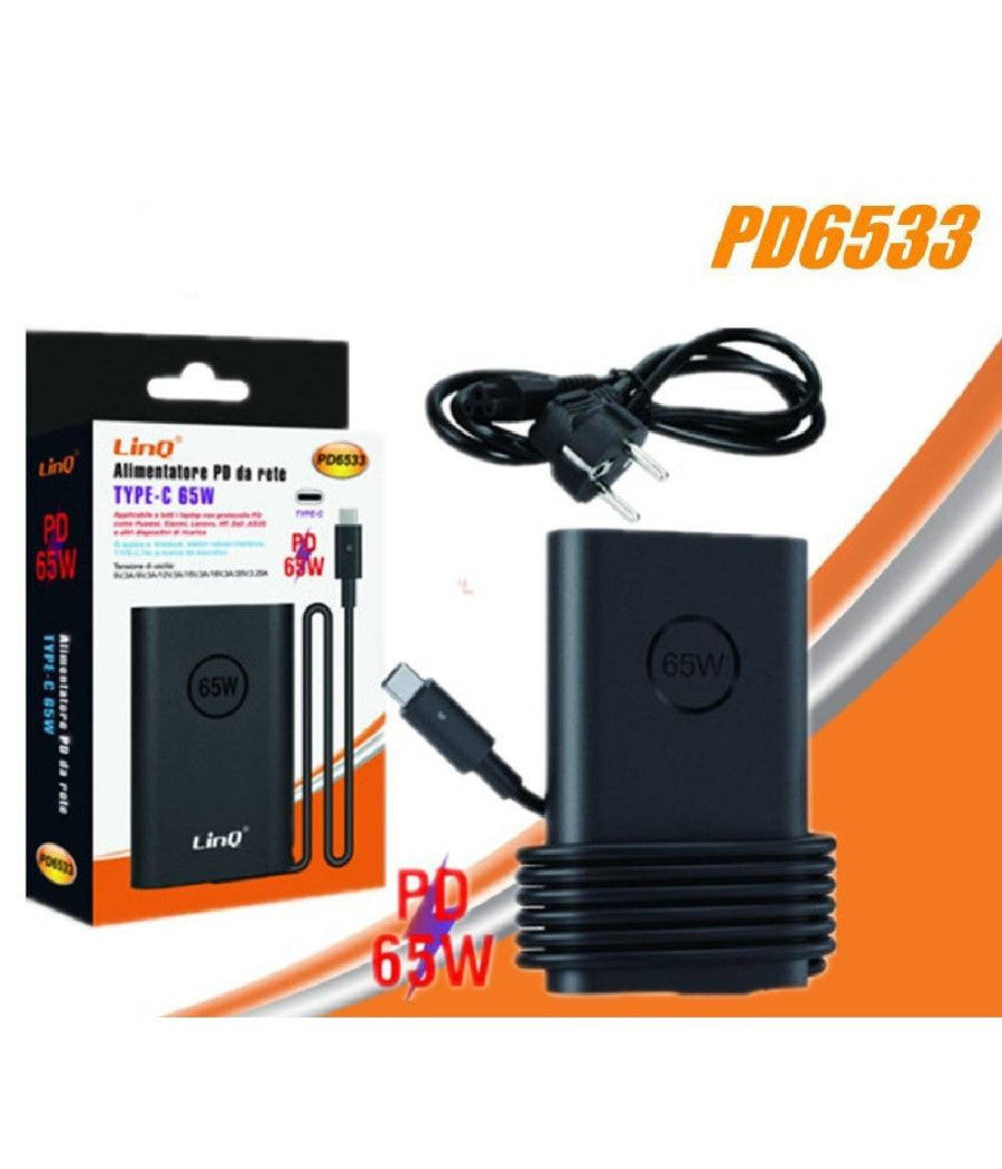 Caricabatterie Per Computer Portatili Alimentatore Da Rete Pd Type-c 65 W Pd6533         