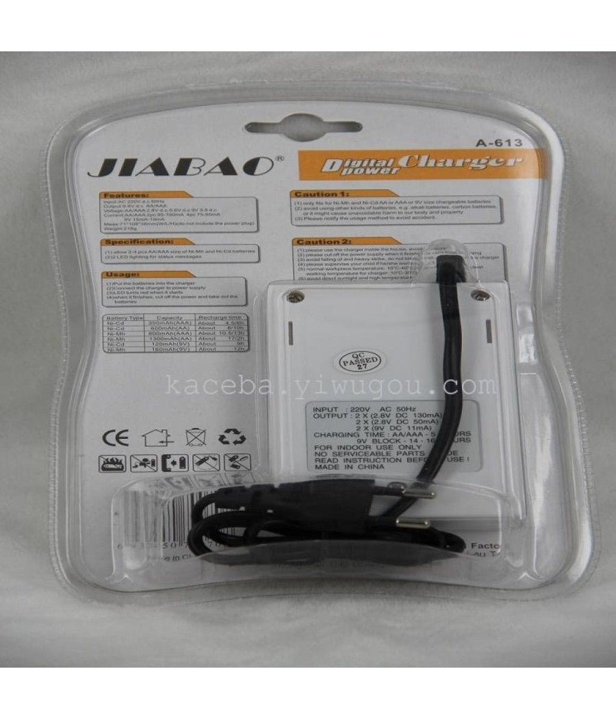 Caricabatterie Per Pile Ricaricabili Carica Batteria Aa / Aaa / 9v A-613         