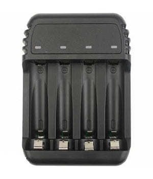 Caricabatterie Pile Telescopico 4 Slot Indicatori Led Stilo Ministilo Aa Aaa Zn-422         