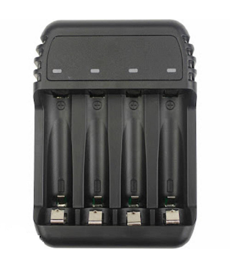 Caricabatterie Pile Telescopico 4 Slot Indicatori Led Stilo Ministilo Aa Aaa Zn-422         