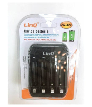 Caricabatterie Pile Telescopico 4 Slot Indicatori Led Stilo Ministilo Aa Aaa Zn-422         