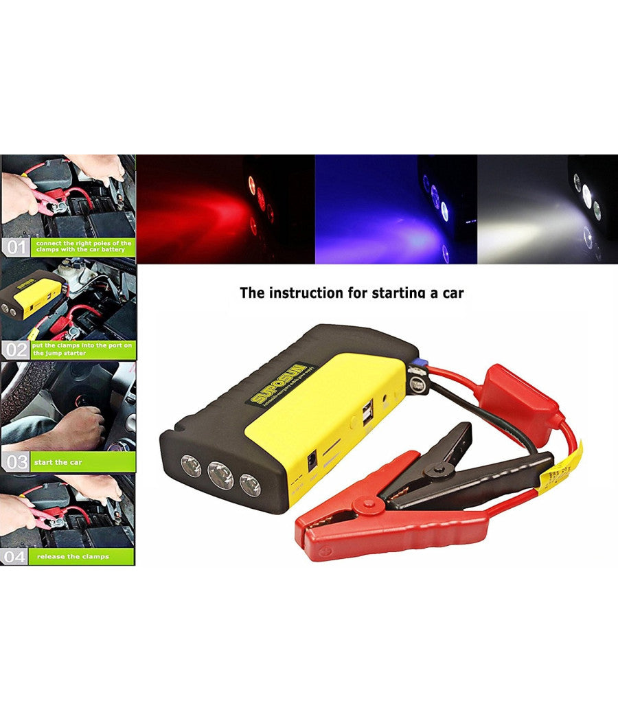 Caricabatterie Portatile Jump Starter 20000 Mah Power Bank Avviatore Emergenza         