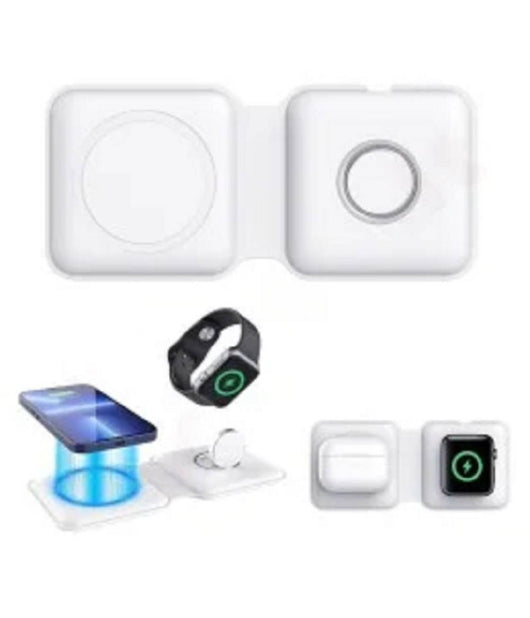Caricabatterie Wireless Magnetico 15w 2in1 Qi Smartphone Airpods Smartwatch C3547         