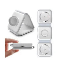 Caricabatterie Wireless Magnetico 15w 3in1 Qi Smartphone Airpods Smartwatch C3546         