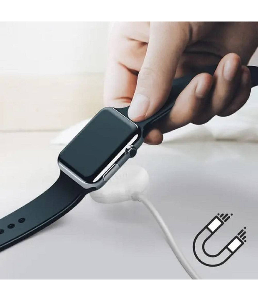 Caricabatterie Wireless Magnetico Per Watch Potenza 3w Cavo Usb 1 Metro Ip7766         