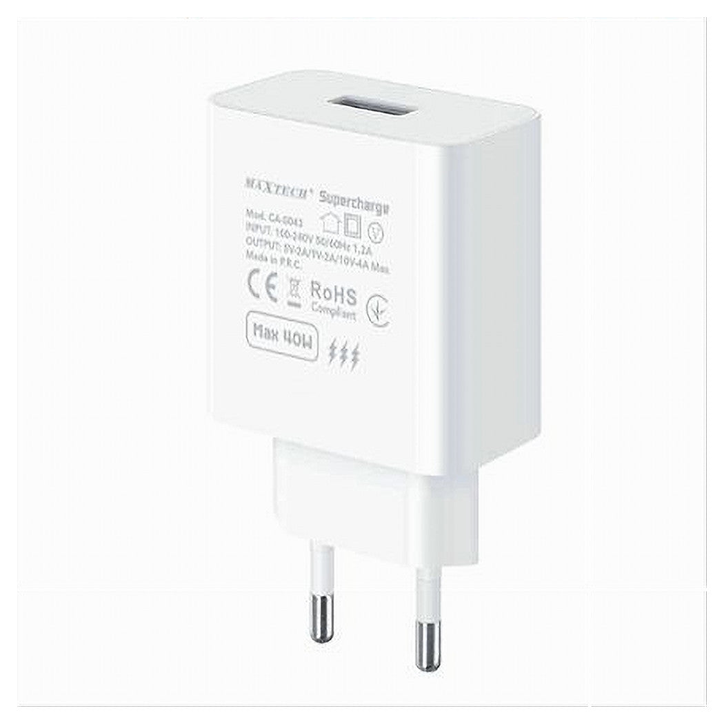 Caricatore 1 X Usb Da 5a Supercharge Caricabatterie Adattatore Muro 40w Ca-s043         
