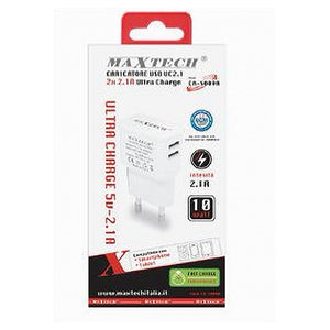 Caricatore 2x Usb Presa Ricarica Per Smartphone Cellulare Tablet 5v-2.1a S009a         