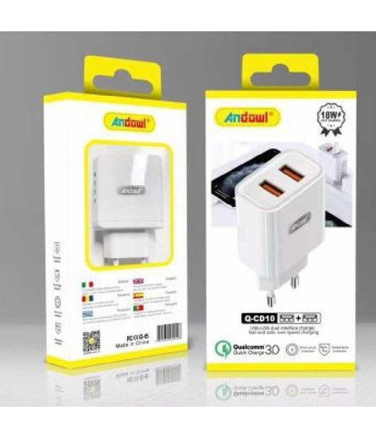 Caricatore Alimentatore Caricabatterie 18w 5v-4,8a Con Doppia Entrata Usb Q-cd10         