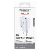 Caricatore Alimentatore Type-c Pd + Usb 3a 20w Per Samsung Huawei Iphone Ca-s051         