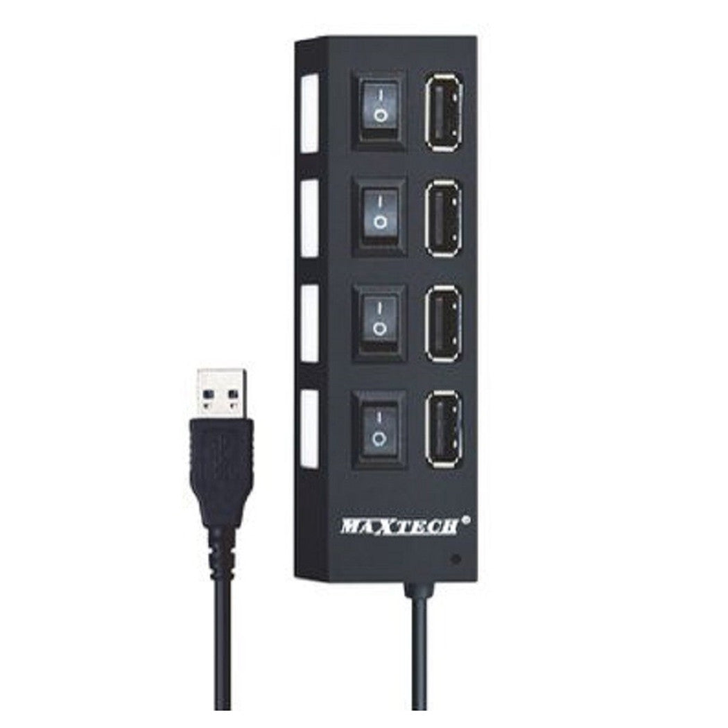 Caricatore Multipresa Hub 4 Porte Usb 2.0 Singola Windows Macos Maxtech Hub-04         