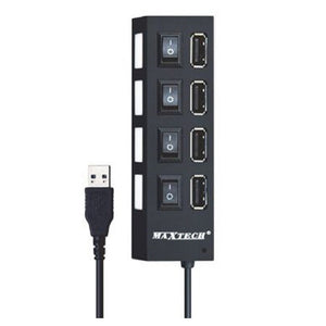 Caricatore Multipresa Hub 4 Porte Usb 2.0 Singola Windows Macos Maxtech Hub-04         