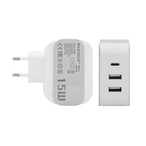 Caricatore Parete Casa Doppia Porta Usb 1x Usb-c Type-c Ricarica 15w 3a Ca-s049         