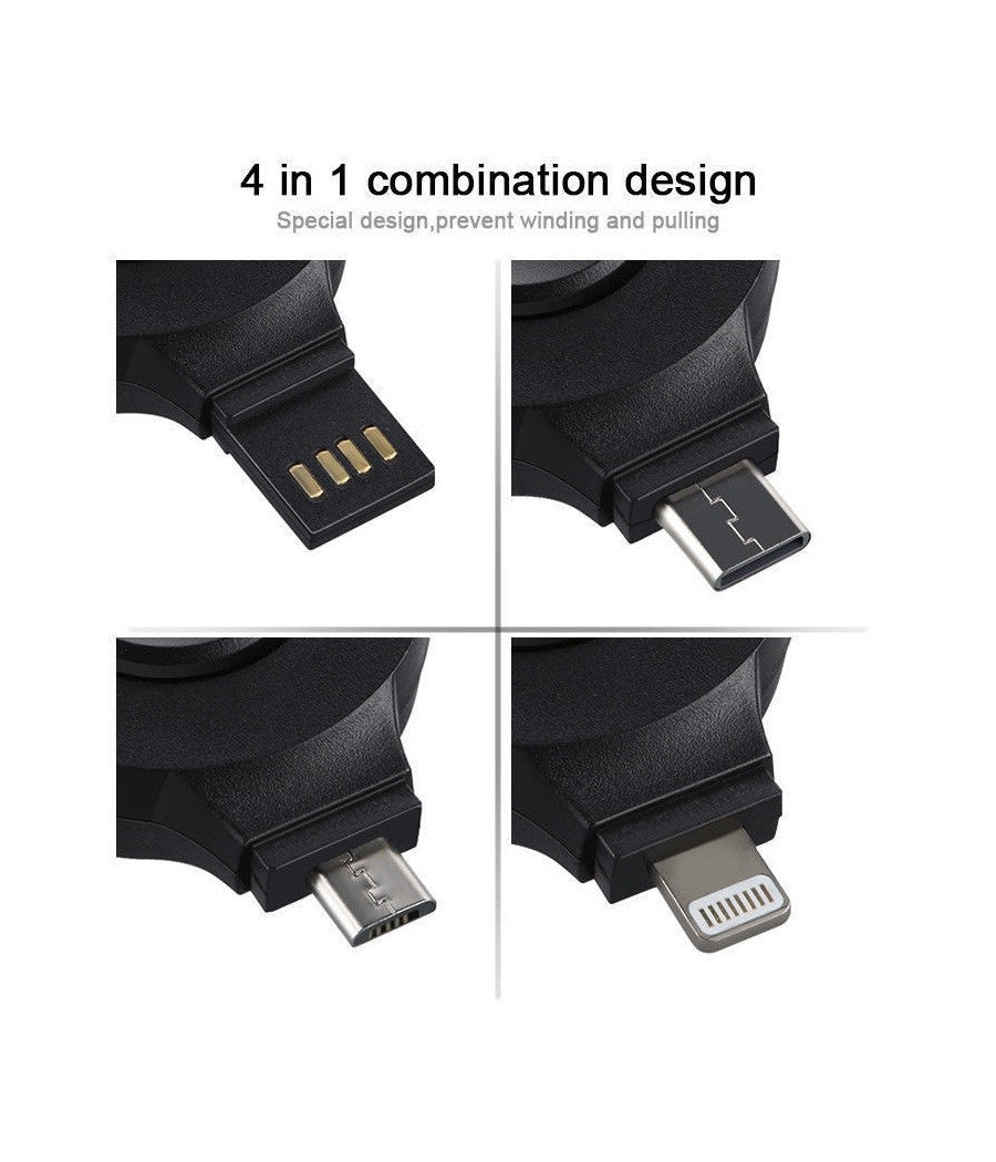 Caricatore Per Cellulari Smartphone 4 In 1 Multifunzione Universale Ricarica Usb         