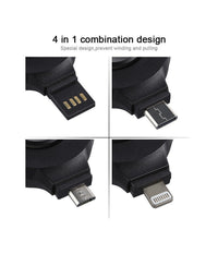 Caricatore Per Cellulari Smartphone 4 In 1 Multifunzione Universale Ricarica Usb         