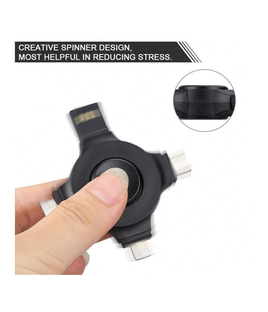 Caricatore Per Cellulari Smartphone 4 In 1 Multifunzione Universale Ricarica Usb         