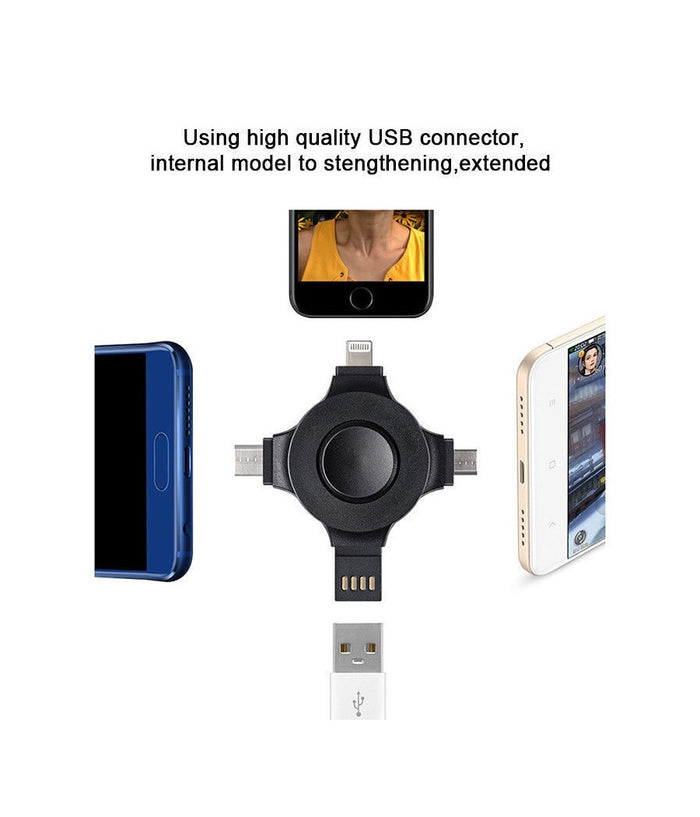 Caricatore Per Cellulari Smartphone 4 In 1 Multifunzione Universale Ricarica Usb         