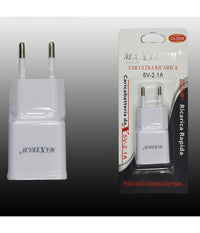 Caricatore Usb Presa Ricarica Smartphone Cellulare 5v-2.1a Maxtech Ca-s009         