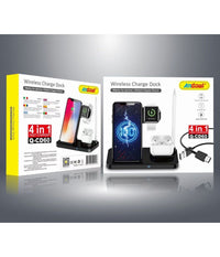 Caricatore Wireless Caricabatterie Supporto Di Ricarica Docking 4 In 1 Q-cd60         