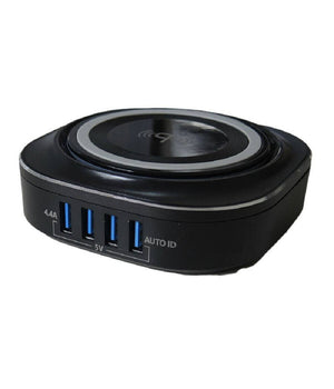 Caricatore Wireless Qi Stazione Di Ricarica 24w 4 Porte Usb 5v 4.4a 24w Fo528         