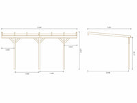 Pensilina in legno Solar 2" - 300 x 454 x 245 cm