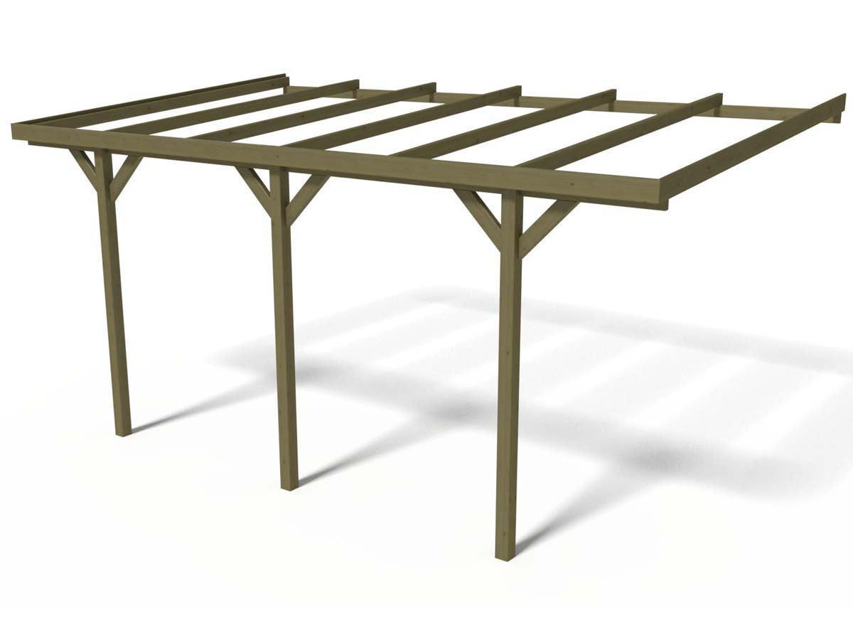 Pensilina in legno Solar 2" - 300 x 454 x 245 cm