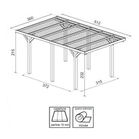 Carport singolo 315x372 - Abete grezzo