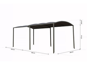 Tettoia in metallo estensibile "Mathis" - 303/566 x 295 x 240 cm - Antracite