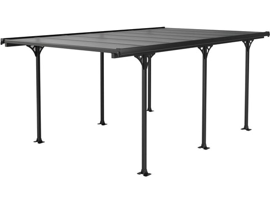 Carport tettoia per auto "Denver" - 5,02 x 3,13 x 2,05 m - Trasparente / Nero