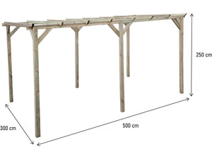 Pensilina in legno "Solar II" 3 x 5 x 2,4