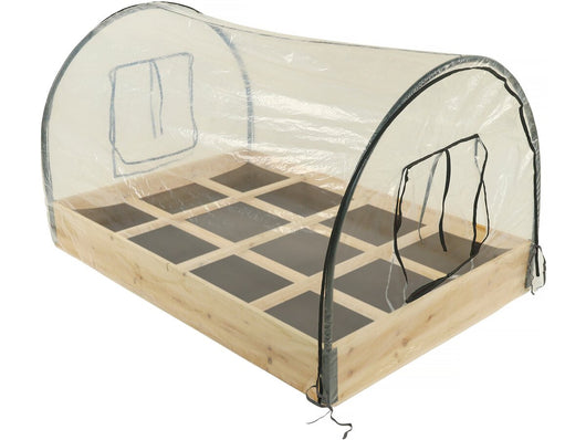 Orto in cassetta quadrata in legno da 116 x 81 x 67,5 cm "Muscari" - dotato di telone-serra con telaio