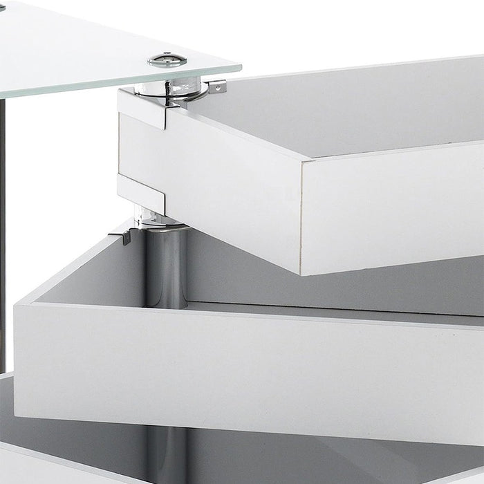 Carrello bagno trasportabile in acciaio cromato con 5 cassetti girevoli