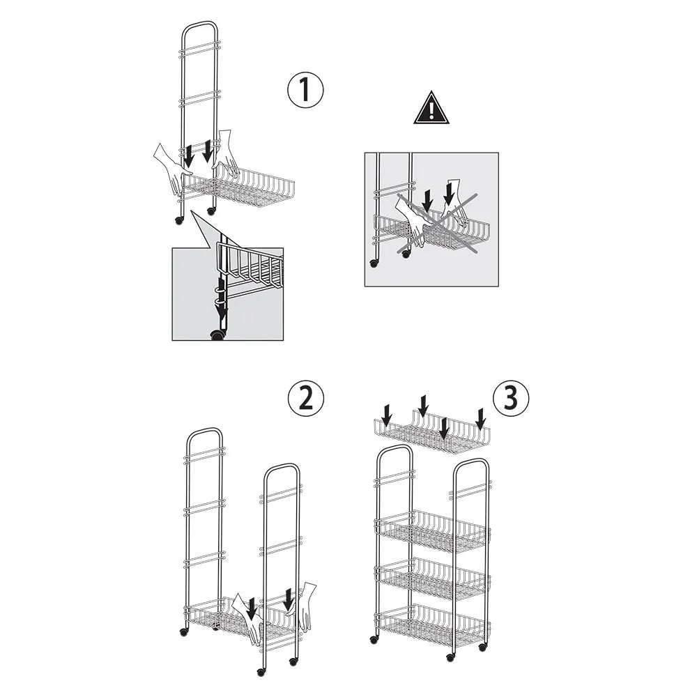 Carrello con ruote e 4 ripiani in acciaio con Polytherm rame Ascona