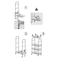 Carrello con ruote e 4 ripiani in acciaio con Polytherm rame Ascona