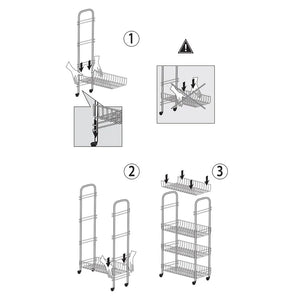 Carrello con ruote e 4 ripiani in acciaio con Polytherm rame Ascona