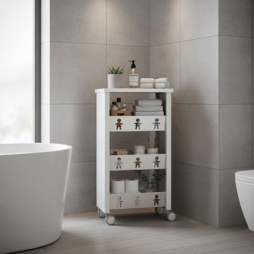 Carrello con ruote portatutto, 83,50 x 43,50 x 30,50 cm. BALI