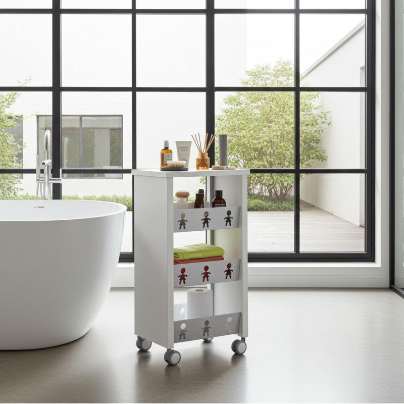 Carrello con ruote portatutto, 83,50 x 43,50 x 30,50 cm. BALI