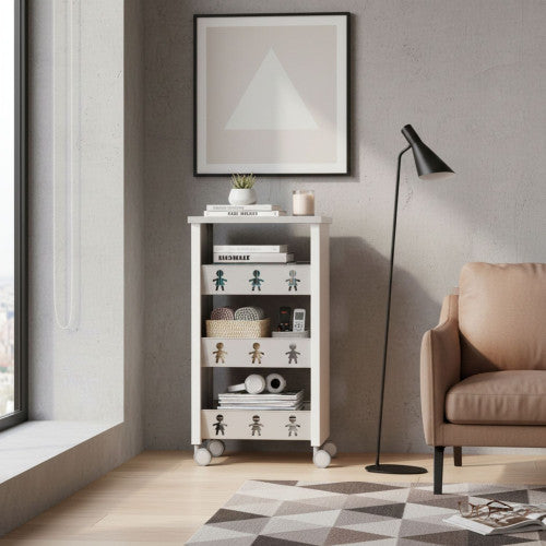 Carrello con ruote portatutto, 83,50 x 43,50 x 30,50 cm. BALI