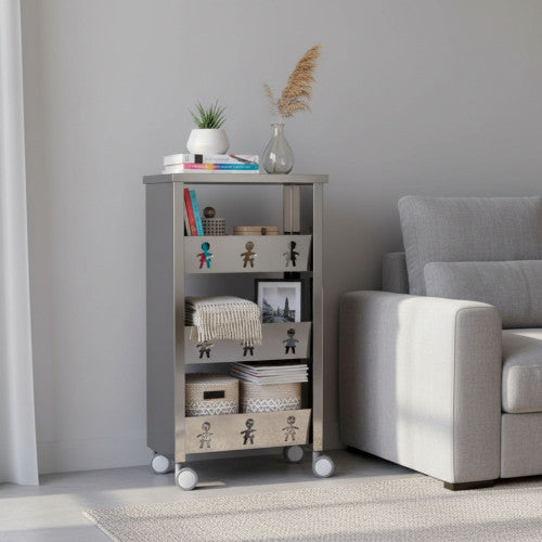 Carrello con ruote portatutto, 83,50 x 43,50 x 30,50 cm. BALI