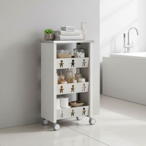 Carrello con ruote portatutto, 83,50 x 43,50 x 30,50 cm. BALI