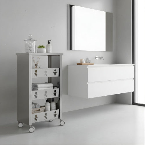Carrello con ruote portatutto, 83,50 x 43,50 x 30,50 cm. BALI