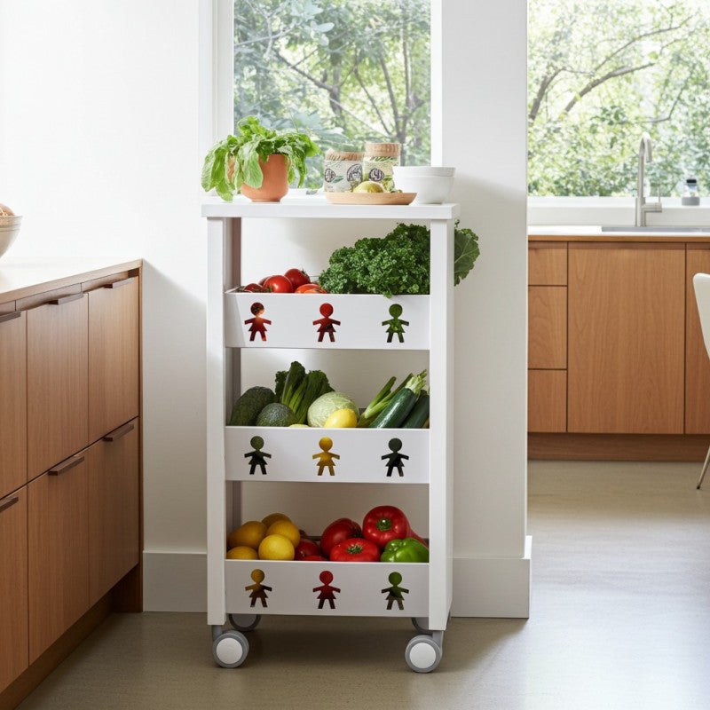 Carrello con ruote portatutto, 83,50 x 43,50 x 30,50 cm. BALI