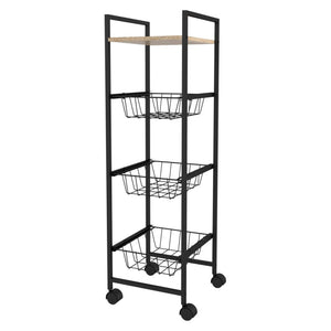 Carrello Cucina 3 Cesti 29x30x95cm