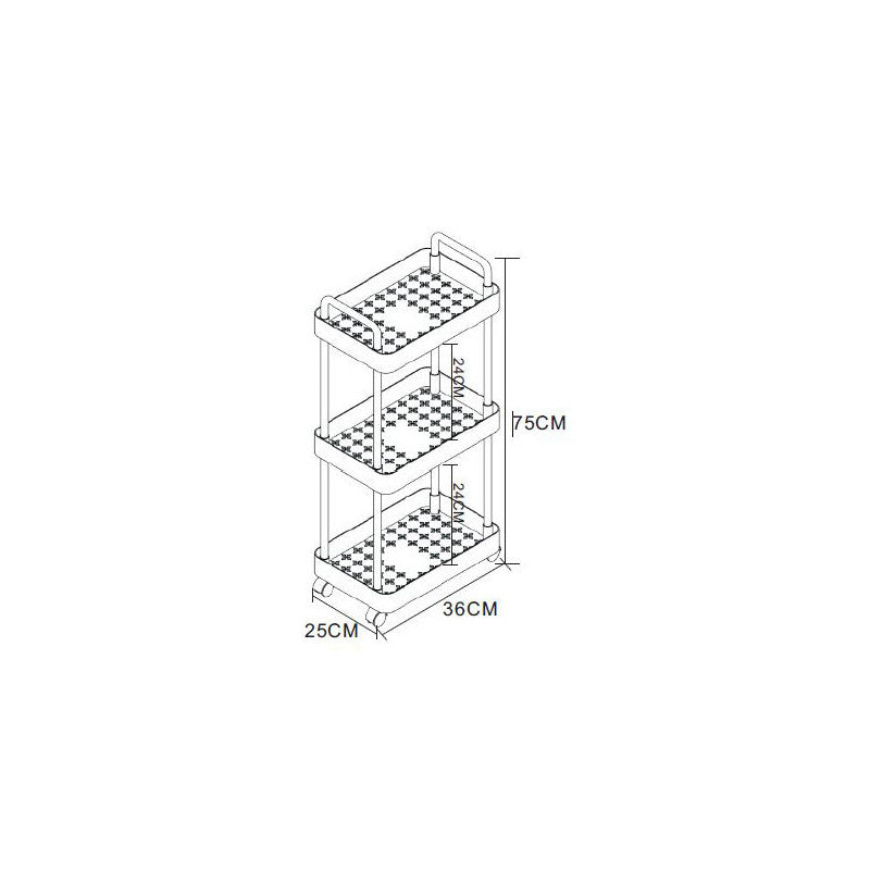 Carrello Cucina Andy Nero Dimensione 36x25x75 Cm