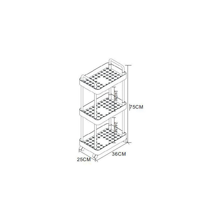 Carrello Cucina Andy Nero Dimensione 36x25x75 Cm