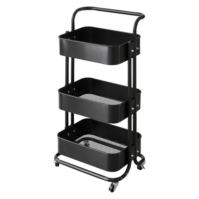 Carrello Cucina Bob In Metalo Nero Dimensione 43x33x82 Cm