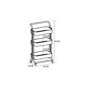 Carrello Cucina Bob In Metalo Nero Dimensione 43x33x82 Cm