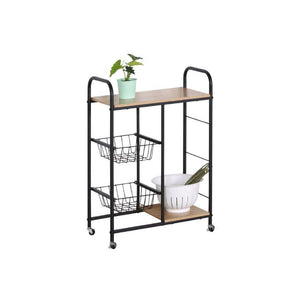 Carrello Cucina Con Ruote Tucson 57x30x85 Naturale/nero